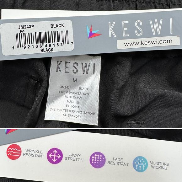 Keswi 9-Pocket Interior Drawstring Medical Pants Durable Cargo Scrubs Sz: M -NWT - Picture 10 of 10
